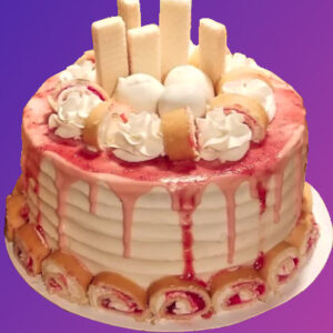 Strawberry Vanilla Explosion Cake